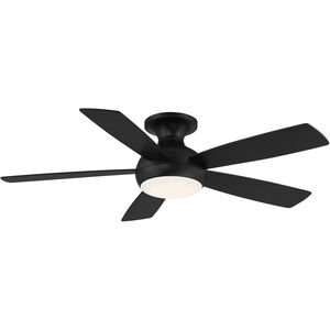 Odyssey 52 inch Matte Black Flush Mount Ceiling Fan, Smart Fan