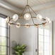 Dahlia LED 46.5 inch Vintage Brass/Alabaster Chandelier Ceiling Light