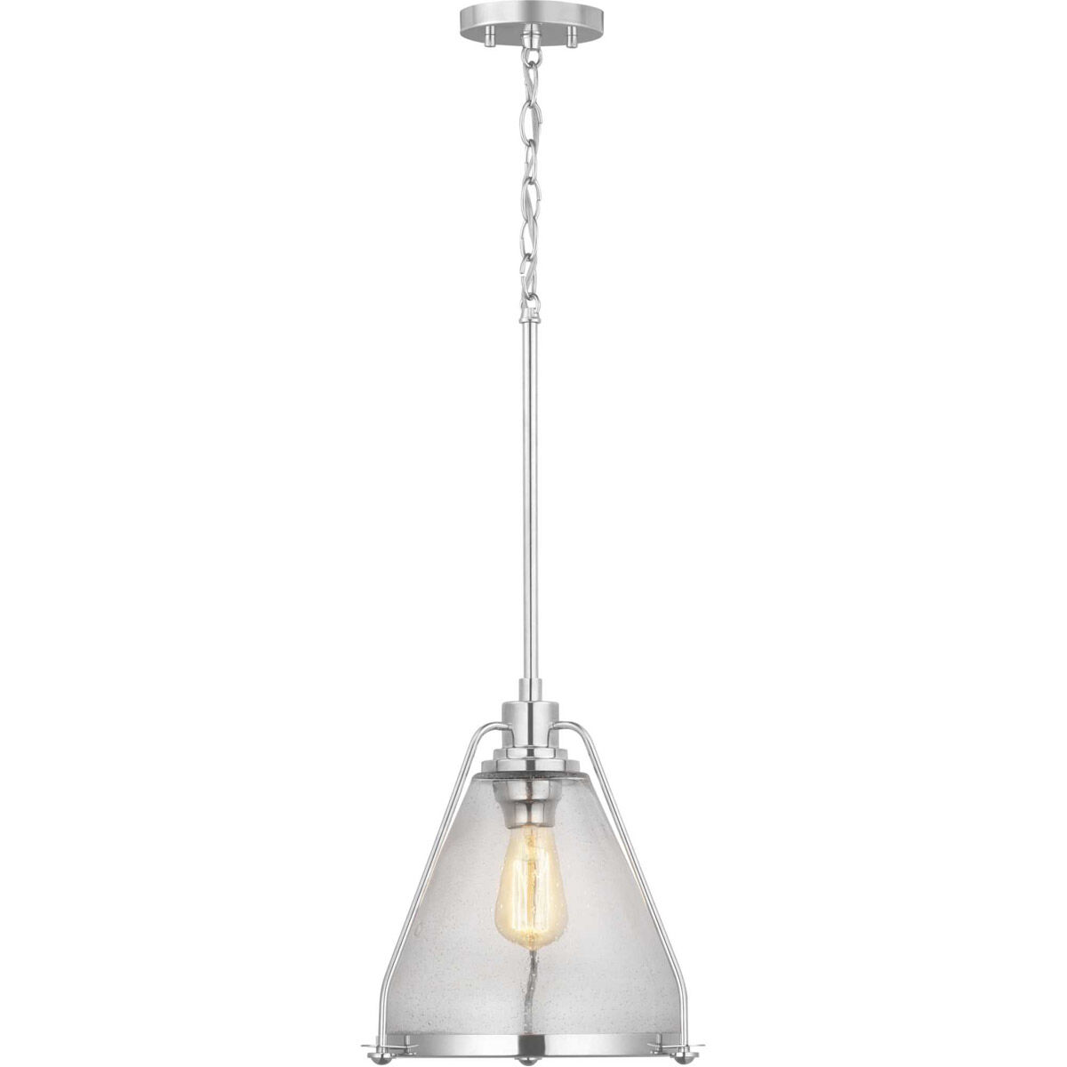 Range 1 Light Polished Nickel Pendant Ceiling Light