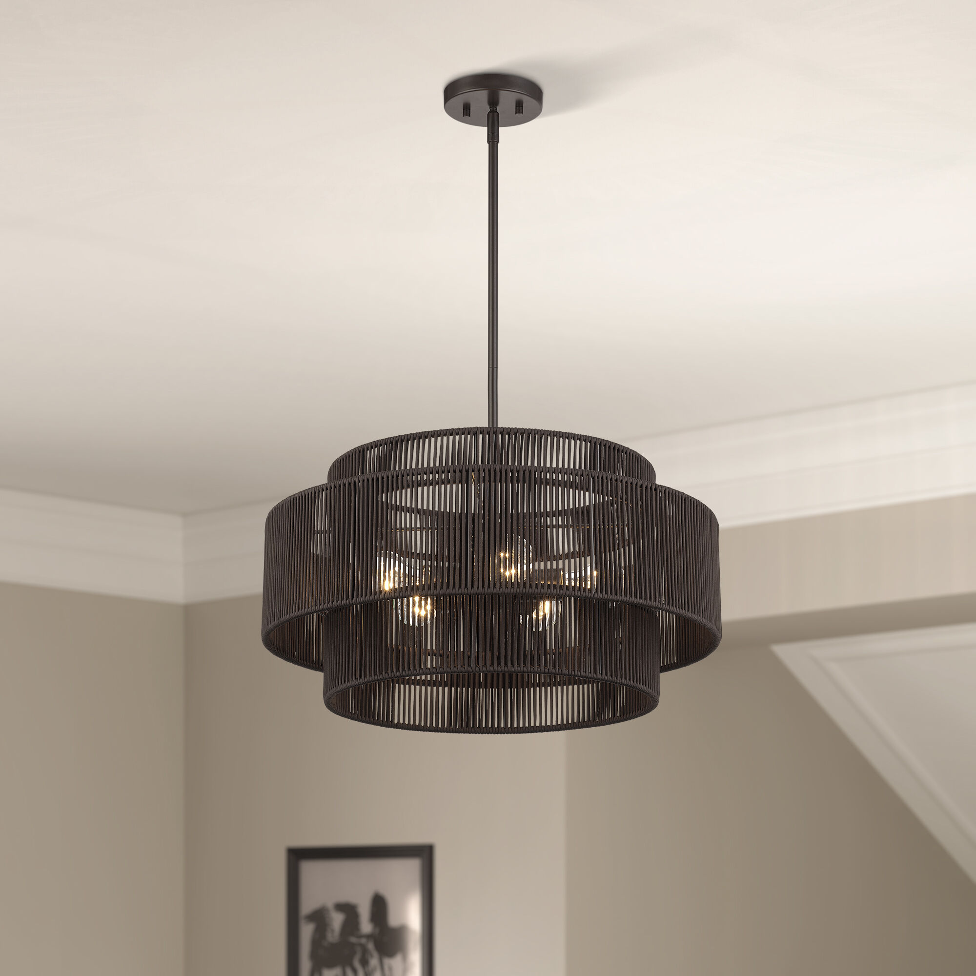 Acordia 5 Light 22 inch English Bronze Pendant Chandelier Ceiling Light