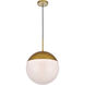 Oyster Bay 1 Light 14 inch Brass Pendant Ceiling Light