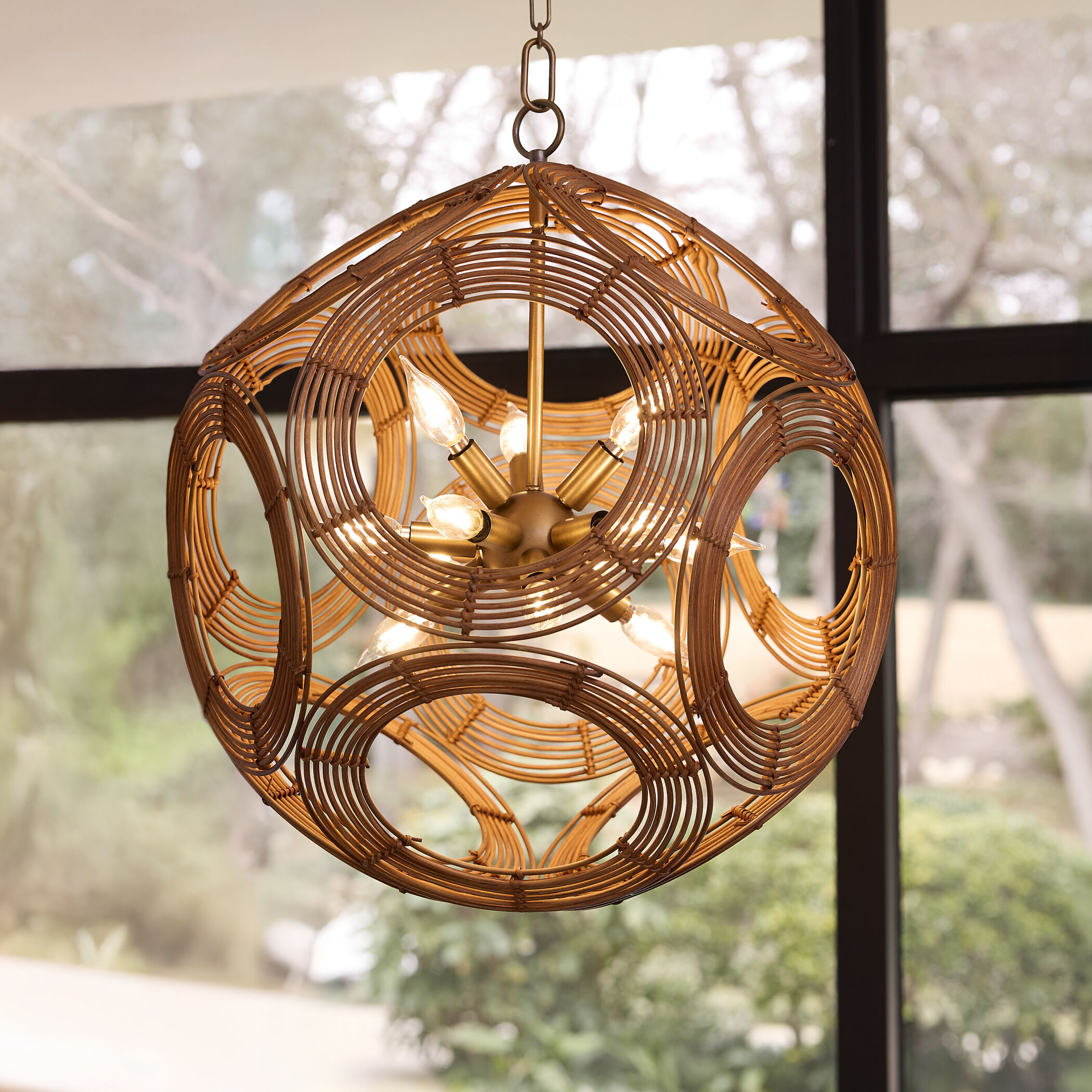 Kalio 12 Light 22 inch Brushed Brass Pendant Ceiling Light