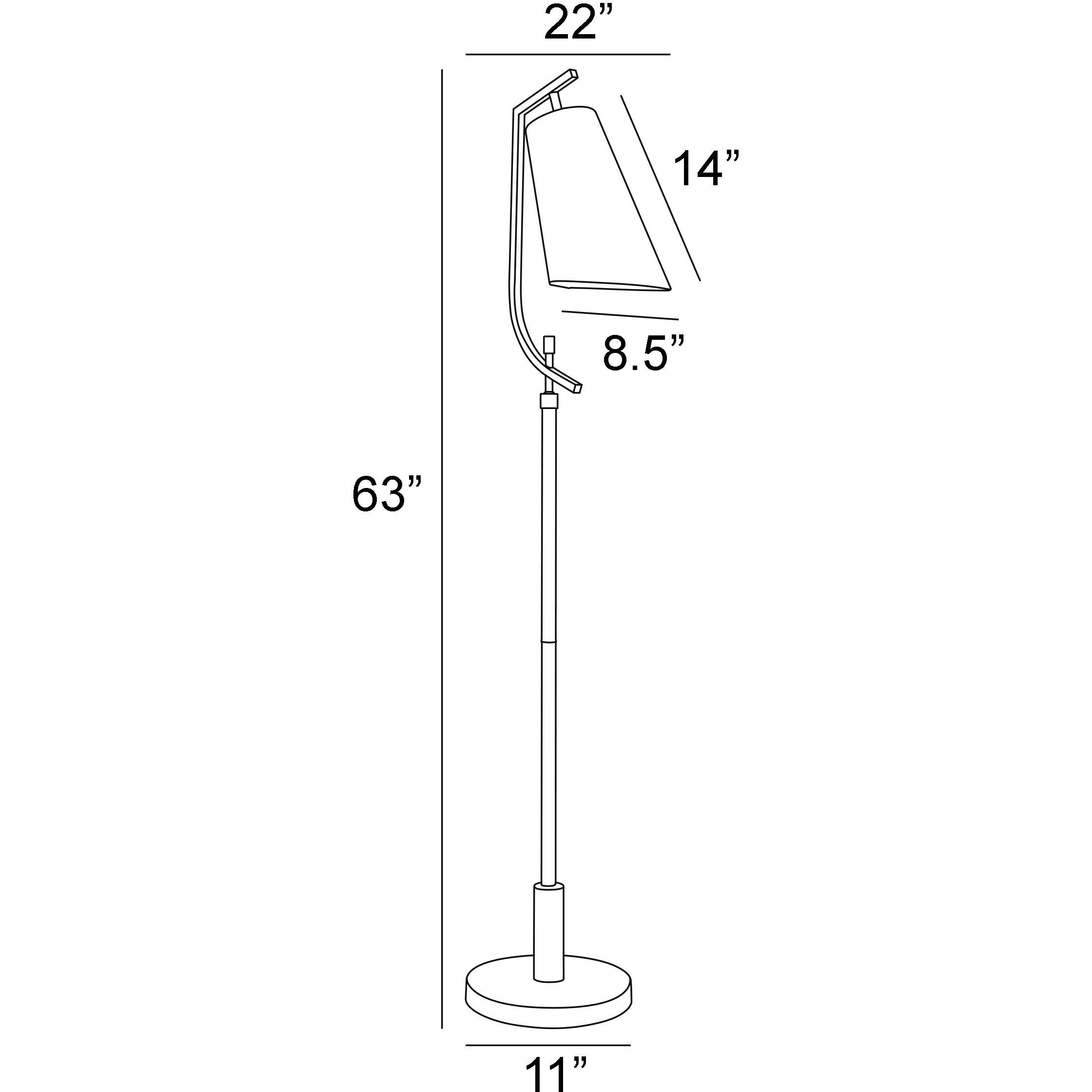 Xandra 63 inch 60.00 watt Black Floor Lamp Portable Light