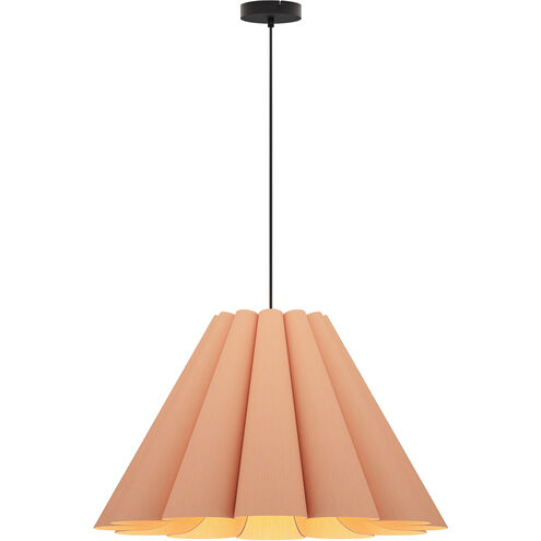 Lora 1 Light 27.5 inch Black Pendant Ceiling Light in Rose/Ash, 28 in, WEP Collection