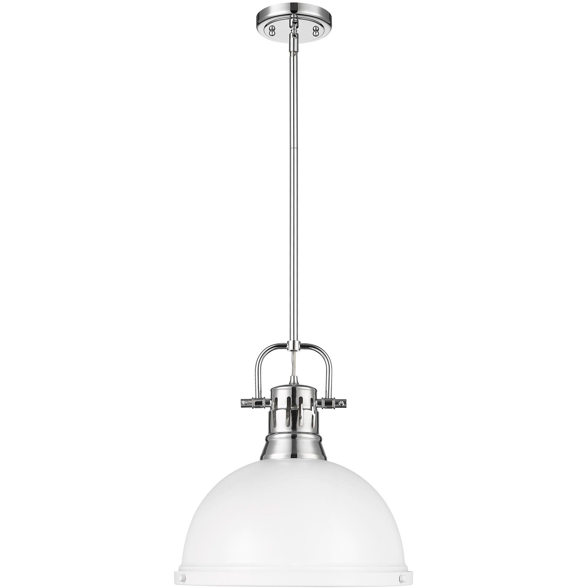 Yep Duncan 1 Light 14 inch Chrome Pendant Ceiling Light in Matte White
