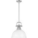 Yep Duncan 1 Light 14 inch Chrome Pendant Ceiling Light in Matte White
