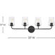 Kline 4 Light 33 inch Black Bath Wall Light in Clear