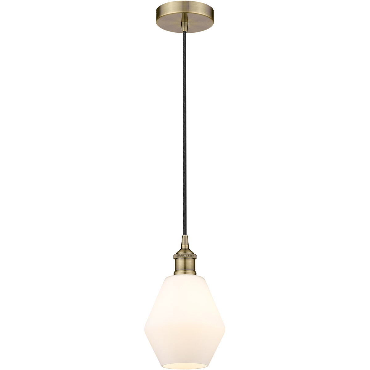 Edison Cindyrella 1 Light 6 inch Antique Brass Mini Pendant Ceiling Light