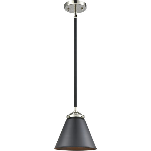 Nouveau Appalachian 1 Light 8 inch Black Polished Nickel Mini Pendant Ceiling Light in Incandescent, Matte Black, Nouveau