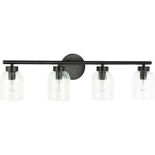 Vienna 4 Light 29 inch Matte Black Vanity Light Wall Light