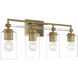 Binsly 4 Light 32 inch Aged Brass Bath Vanity Wall Light