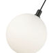 Bolla LED 5.5 inch Black/Opal Glass Pendant Ceiling Light in Matte Opal Glass