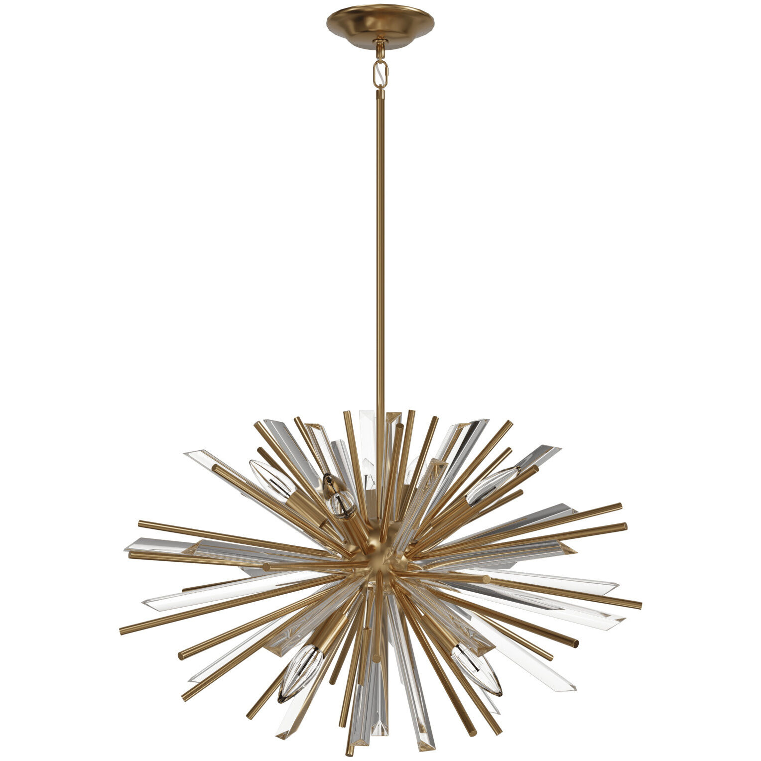 Palisades Ave. 6 Light 24 inch Aged Brass with Champagne Glass Chandelier Ceiling Light