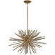 Palisades Ave. 6 Light 24 inch Aged Brass with Champagne Glass Chandelier Ceiling Light