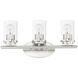 Corona 3 Light 19 inch Satin Nickel Bath Vanity Wall Light in Clear