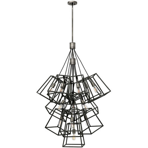 Fulton 13 Light 33.5 inch Aged Zinc with Antique Nickel Indoor Foyer Light Ceiling Light, Large