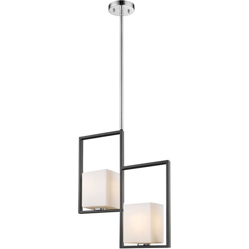 Regis Falls 2 Light 16.87 inch Black and Chrome Pendant Ceiling Light