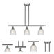 Ballston Castile 3 Light 36 inch Brushed Satin Nickel Island Light Ceiling Light in Clear Glass, Ballston