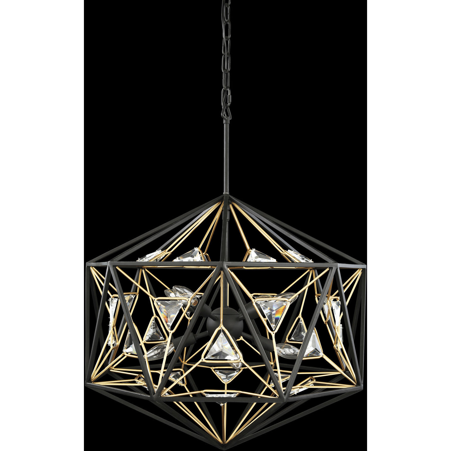 Marcia 8 Light 24 inch Matte Black and French Gold Pendant Ceiling Light