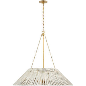 Marie Flanigan Corinne LED 36.25 inch Soft Brass Wrapped Hanging Shade Ceiling Light, Extra Large