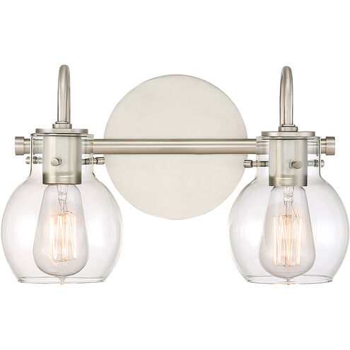 Andrews 2 Light 14 inch Antique Nickel Bath Light Wall Light