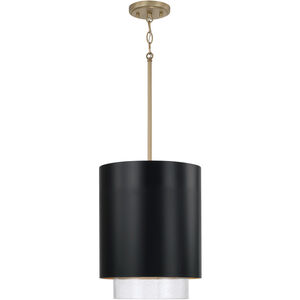 Weller 1 Light 11.5 inch Matte Brass and Black Pendant Ceiling Light