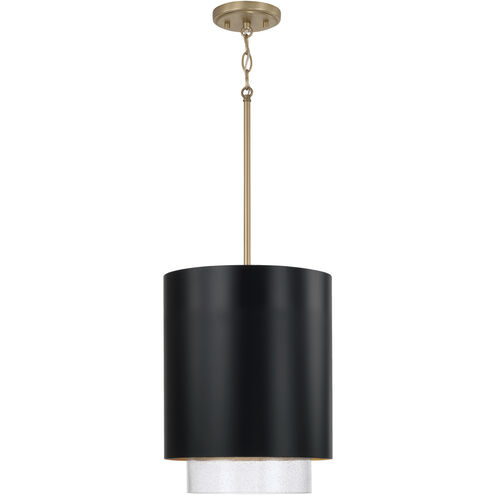 Weller 1 Light 11.5 inch Matte Brass and Black Pendant Ceiling Light