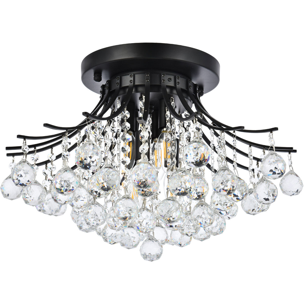 Toureg 6 Light 19 inch Black and Clear Flush Mount Ceiling Light