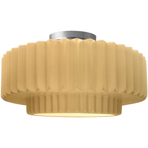 Radiance 1 Light 14.5 inch Muted Yellow and Brushed Nickel Semi Flush Ceiling Light