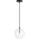 Matteo Lighting Bolha 1 Light 11 inch Black Pendant Ceiling Light in Black and Clear C81811BKCL - Open Box