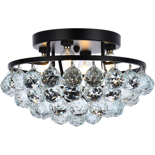 Corona 4 Light 14 inch Black and Clear Flush Mount Ceiling Light