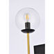 Neri 1 Light 7 inch Black and Brass Bath Sconce Wall Light