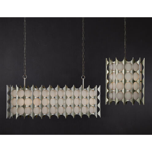 Bardi 8 Light 41.25 inch Contemporary Silver Leaf Oval Chandelier Ceiling Light