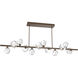 Gem LED 72 inch Flat Bronze Chandelier Ceiling Light in 3000K LED, Clear, Twisted Branch