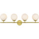 Ansley 4 Light 33 inch Brass Bath Sconce Wall Light