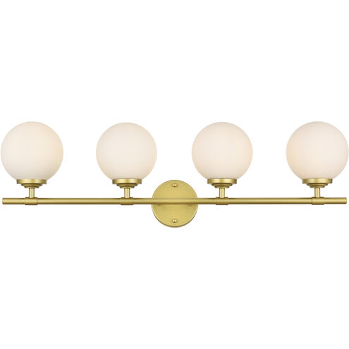 Ansley 4 Light 33 inch Brass Bath Sconce Wall Light