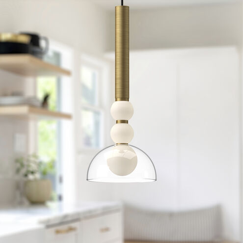 Rise LED 6 inch Brushed Gold Pendant Ceiling Light
