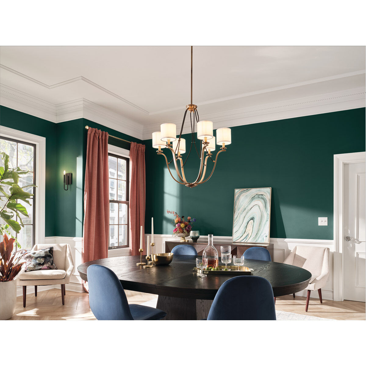 Thisbe 6 Light 28 inch Natural Brass Chandelier 1 Tier Medium Ceiling Light, 1 Tier Medium