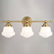 Huntley LED 24 inch Natural Brass Bathroom Light Wall Light
