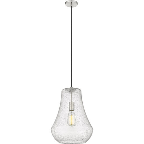 Fairfield LED 11.75 inch Brushed Satin Nickel Mini Pendant Ceiling Light in Seedy Glass