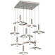 Cumulus LED 37 inch Beige Silver with White Metal Multi-Pendant Ceiling Light