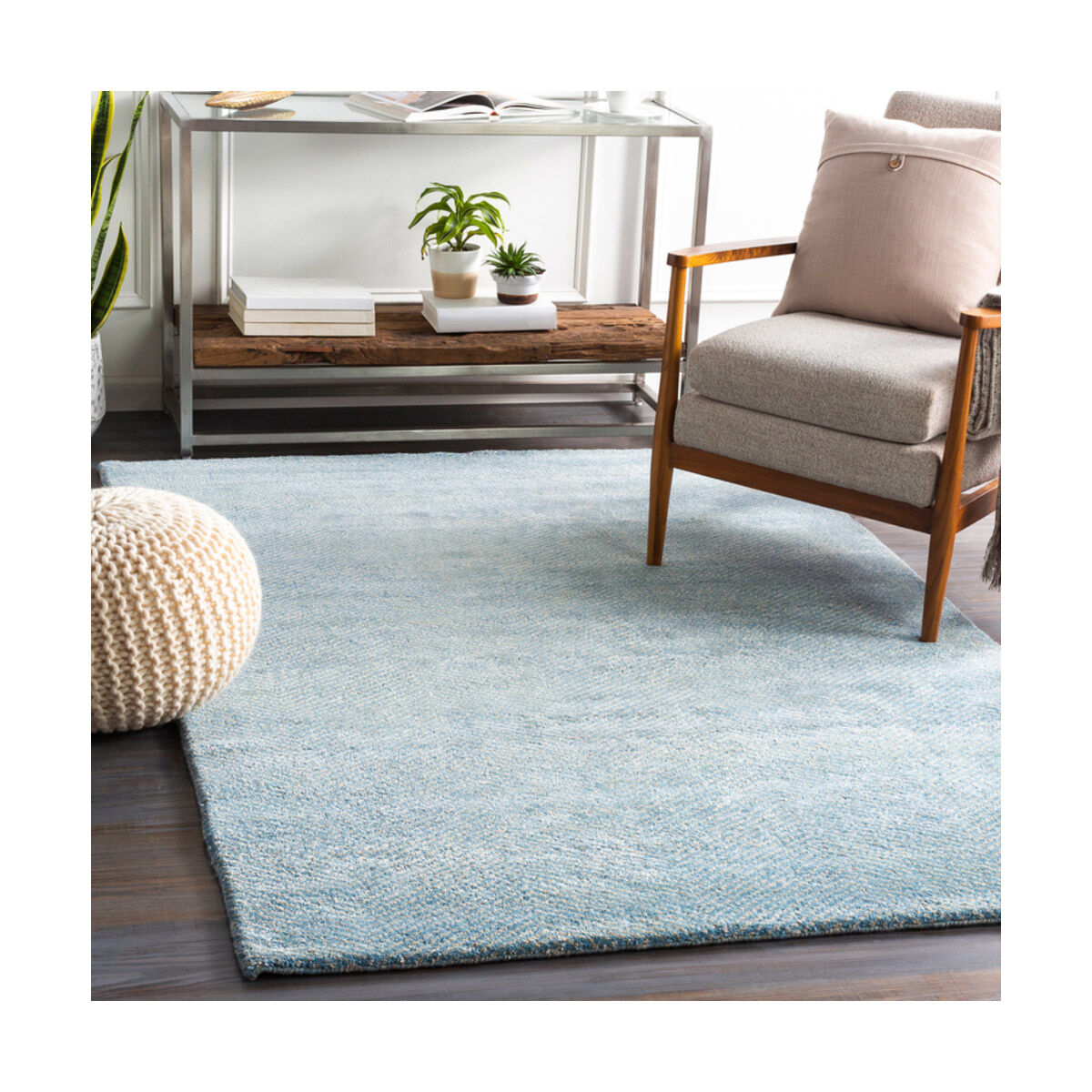 Parma 72 X 48 inch Sky Blue/Light Gray Rugs