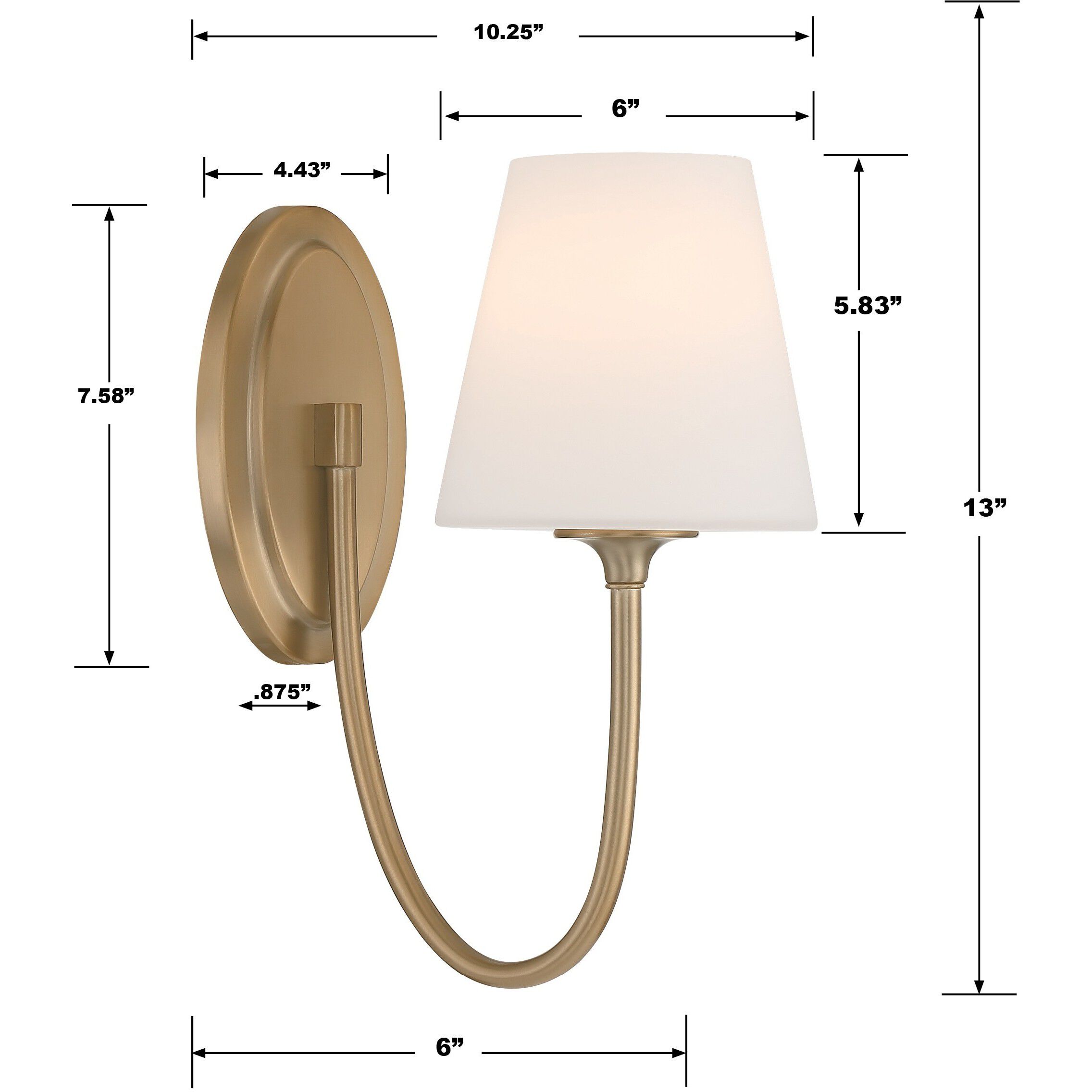 Juno Bath Sconce Wall Light in Vibrant Gold