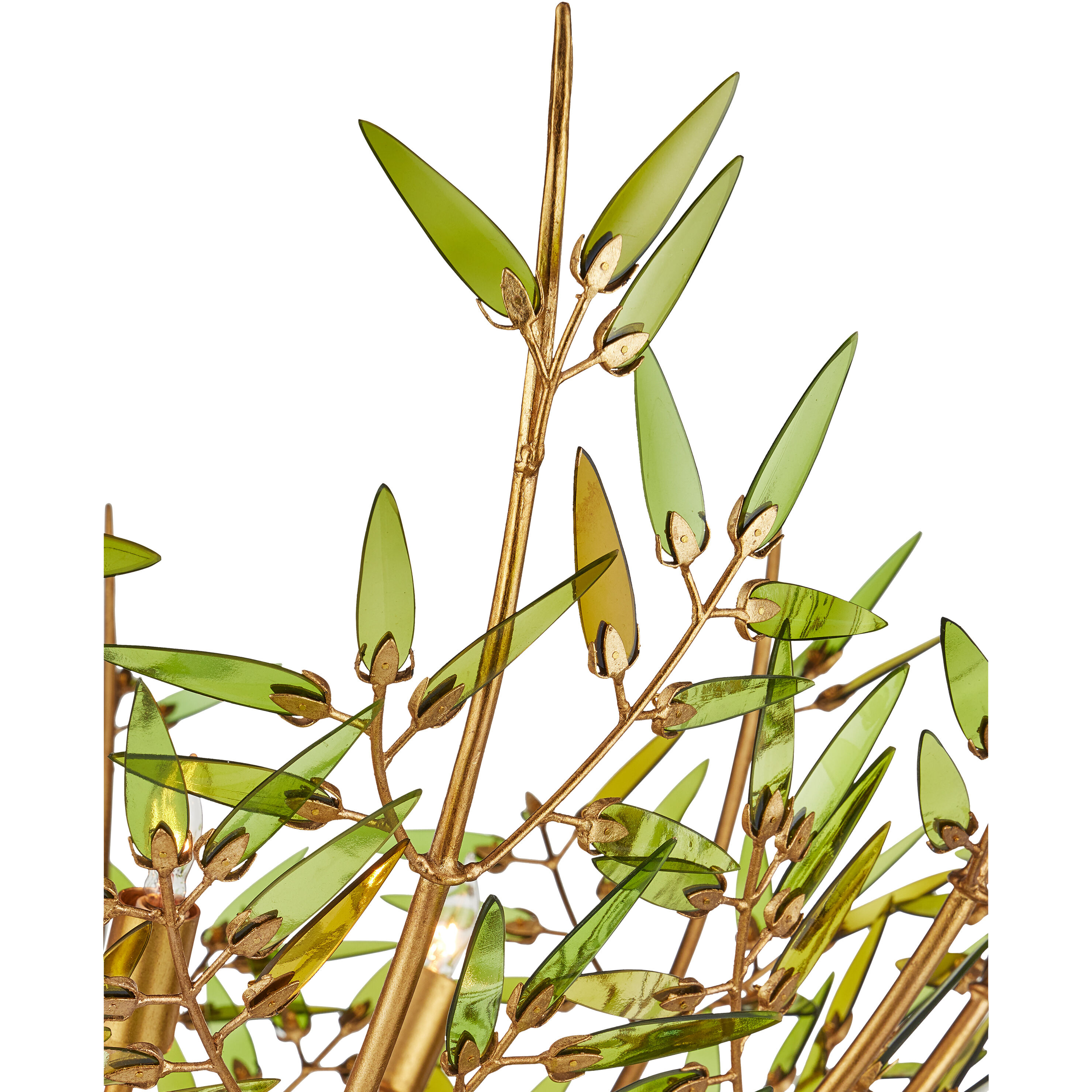 Babylon 8 Light 44 inch Green/Contemporary Gold Leaf/Contemporary Gold Chandelier Ceiling Light