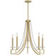 Helen 5 Light 27 inch Warm Brass Chandelier Ceiling Light