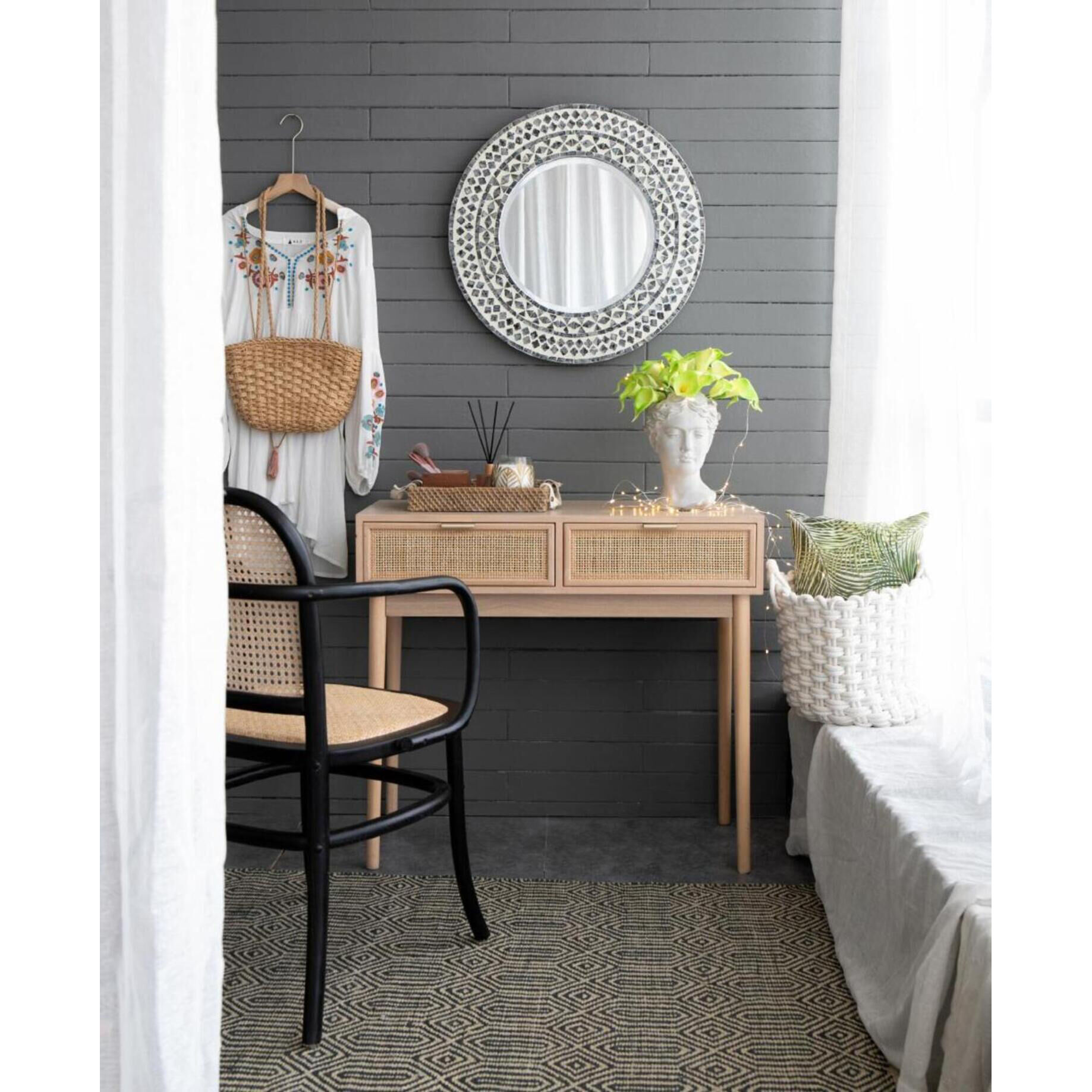 Visage White Wash Outdoor Vase