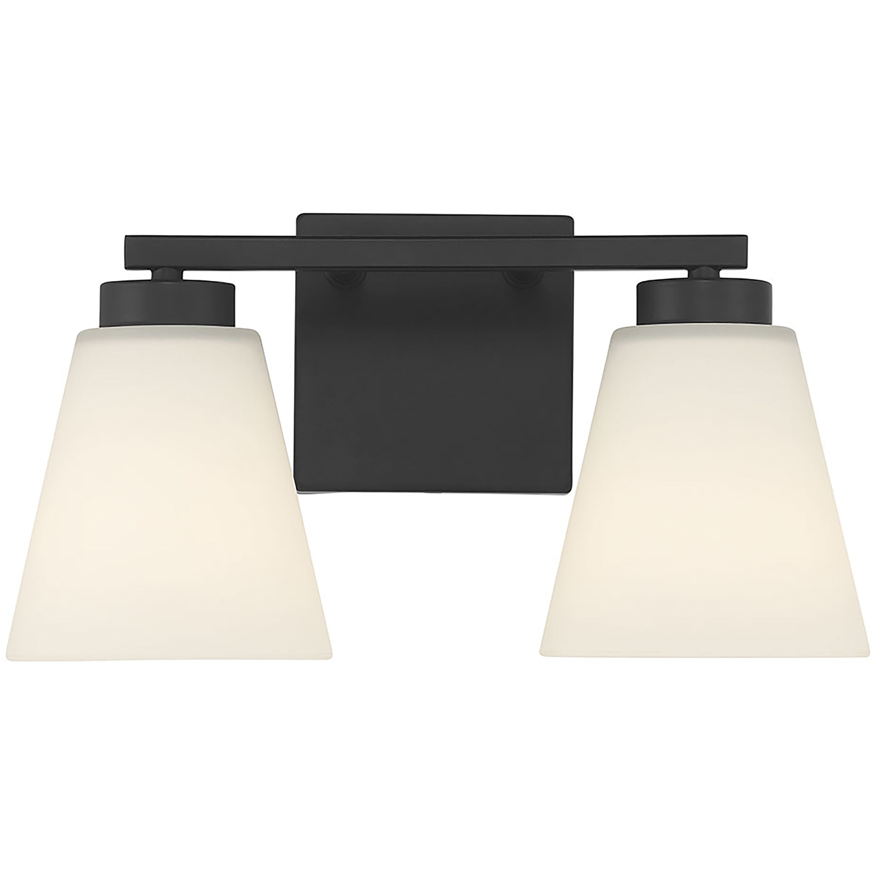 Strayhan 2 Light 13 inch Matte Black Bathroom Vanity Light Wall Light