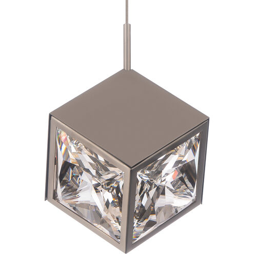 Ice Cube LED 6.63 inch Brushed Nickel Mini-Pendant Ceiling Light, dweLED