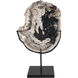 Wood Fossil Matte Black Statue