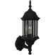 Hex Style 1 Light 18 inch Textured Black Outdoor Wall Mount in Textured Matte Black, Clear Beveled, Medium